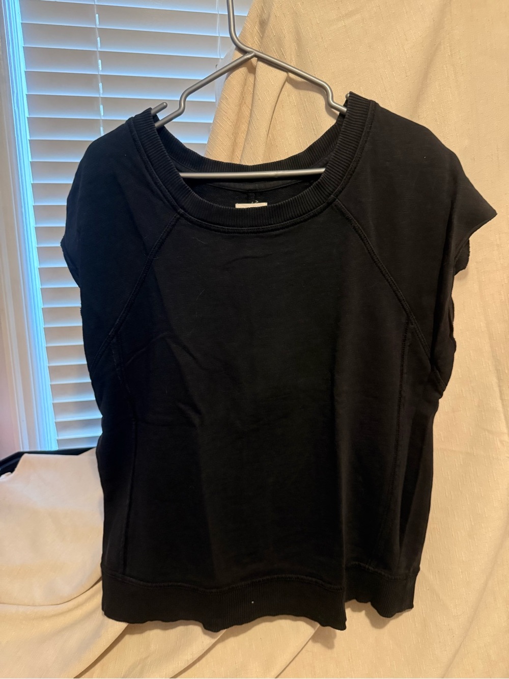Pilcro Black Short Sleeve Sweatshirt Top
